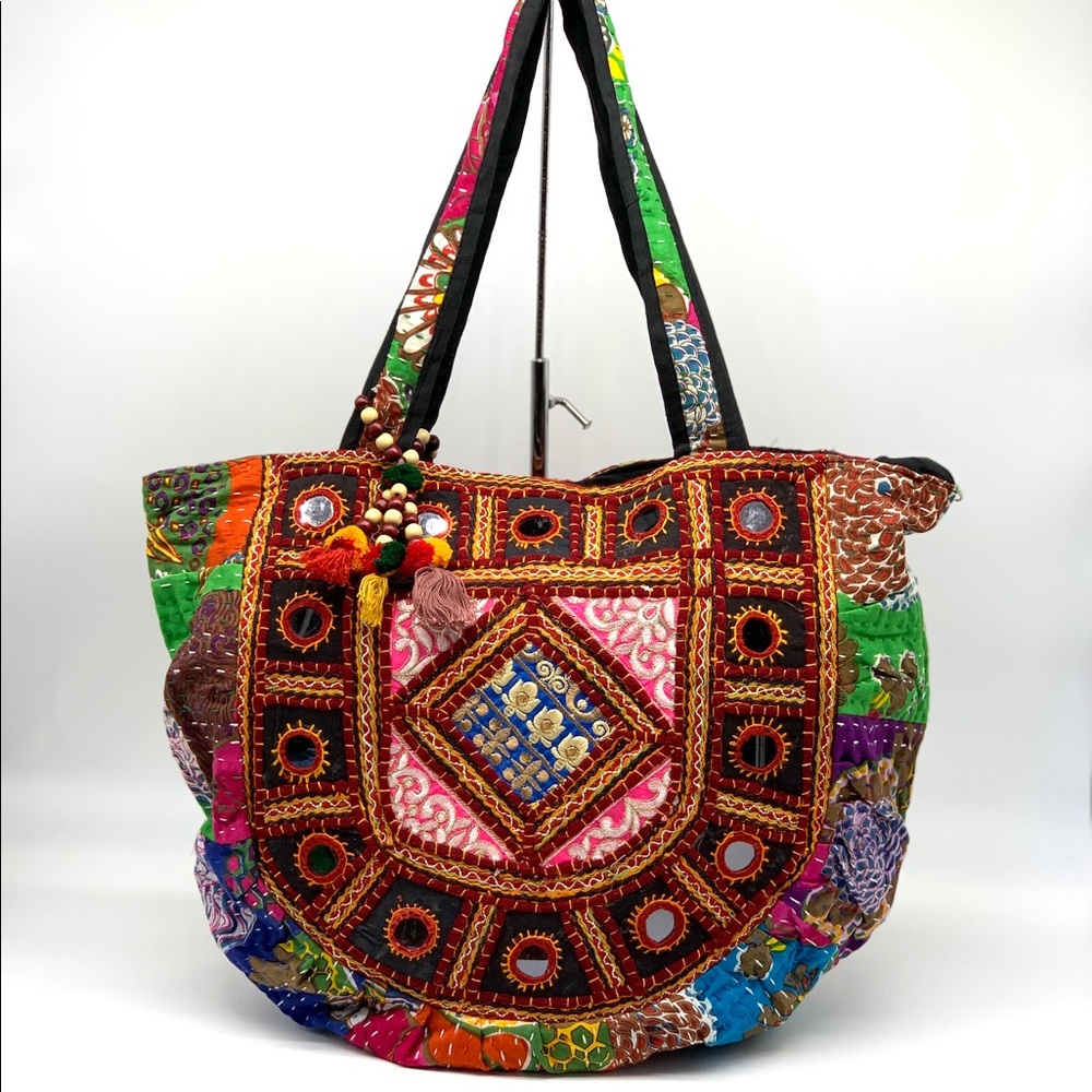 Embroidered Banjara Kantha Stitch Large Bag